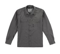TRUEWERK Men's Long Sleeve Cloud Work Shirt - Button Down, Lightweight, Fast-Drying, Breathable, and SPF Shirts, Deep Grey, Large