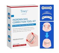 Truey Titanium Alloy Silicone Ingrown Toenail Treatment, correction patch, Ingrown Toenail Corrector, Nail correction tool, Ingrown Toenail Removal Kit, Cuttable Suitable for Any Toenail Size,reusable