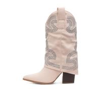 TRUFFLE Arizona Womens Beige Cowboy Calf Boot - Size 3 UK - Beige