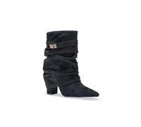 TRUFFLE COLLECTION Womens Mid-Calf Boots Zip Microfibre Pointed Toe Block Heel Shoes Black Micro 7
