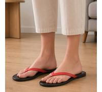Truffle Collection Women's Slip On Flip-Flops Polyurethane Open Toe Flat Summer Shoes in Red | Size: 5 Truffle Collection Red 5
