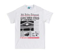 TruffleShuffle Back to The Future Hill Valley Telegraph Newspaper White T Shirt