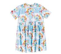 TruffleShuffle Care Bears Cloud Scene Smock Dress Blue | 95% Cotton | Perfect for 80s Movie Fans