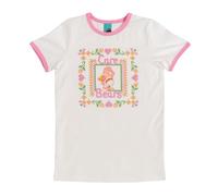 TruffleShuffle Care Bears Cross Stitch Ringer T Shirt White