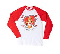 TruffleShuffle Care Bears Heart Long Sleeve Raglan Baseball T Shirt White/Off White