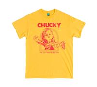 TruffleShuffle Childs Play Chucky Friend to The End Yellow T Shirt