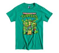 TruffleShuffle Men's Classic Teenage Mutant Ninja Turtles T Shirt Green | Non-Fading | 100% Cotton | for 80s Cartoon Fans