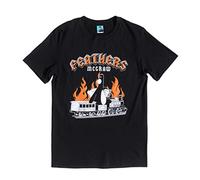 TruffleShuffle Men's Wallace & Gromit Feathers McGraw T-Shirt Black | Non-Fading | 100% Cotton | for 90s Movie Fans