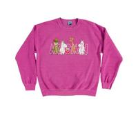 TruffleShuffle Moomin 80th Anniversary Vintage Wash Pink Sweater with Puff Print