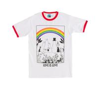 TruffleShuffle Moomin Pride Love is Love White and Red Ringer T Shirt