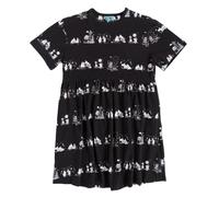 TruffleShuffle Moomin Stripe All Over Print Black Smock Dress