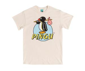TruffleShuffle Pingu Classic Logo Natural T Shirt White