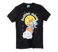 TruffleShuffle Retro Button Moon Black T Shirt