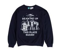 TruffleShuffle Stranger Things Beam Me Up Navy Sweater
