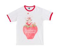 TruffleShuffle Strawberry Shortcake Vintage White and Red Ringer T Shirt