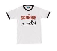 TruffleShuffle The Goonies Silhouette Retro White and Black Ringer T Shirt