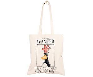 TruffleShuffle Tote Bags Wallace and Gromit Feathers McGraw Wanted Poster Tote Bag White/Off White