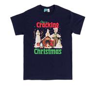 TruffleShuffle Wallace and Gromit Cracking Christmas Navy T Shirt