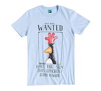 TruffleShuffle Wallace and Gromit Feathers McGraw Wanted Poster Blue T Shirt