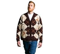 TruffleShuffle Wallace and Gromit Knitted Argyle Cardigan Off-White