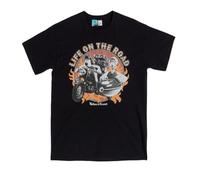 TruffleShuffle Wallace and Gromit Life On The Road Bikers Black T Shirt with Back Print