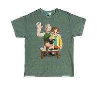 TruffleShuffle Wallace and Gromit Wallace and Wendolene Vintage Wash Green T Shirt