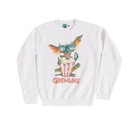 TruffleShuffle Warner 100 Gremlins Popcorn Time Sweater White | Cotton Blend | Perfect for 80s Horror Fans