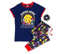TruffleShuffle Womens Button Moon Give Me Some Space Pyjamas with Scrunchie