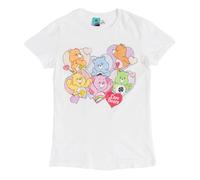 TruffleShuffle Womens Care Bears Love Hearts White Fitted T Shirt