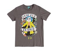 TruffleShuffle Womens Coraline Doll Cute As A Button Charcoal Fitted T Shirt