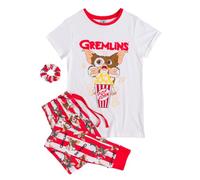 TruffleShuffle Womens Gremlins Gizmo Movie Night Pyjamas with Scrunchie Off-White