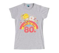 TruffleShuffle Women's Rainbow Brite Made in The 80s Fitted T-Shirt Grey | Non-Fading | Cotton Blend | for 80s Cartoon Fans