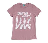 TruffleShuffle Womens Scooby Doo Where are You Abbey Road Dusky Lilac Fitted T Shirt