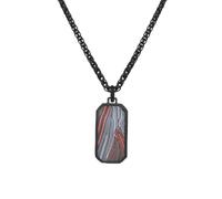 TRUFINE Men's Stainless Steel Engravable Dog Tag Pendant Adjustable Chain Necklace Gift for Him, 22 Inch, Stainless Steel, No Gemstone