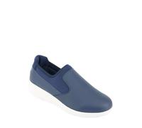 Truflex Ladies Wide EE Fit Slip On Memory Foam Leisure Shoe, Lightweight & Elastic Gussets for Easy On/Off Navy 6