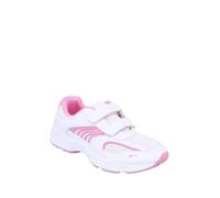 Truflex Ladies Wide Fit EE Touch Fasten Comfort Trainer with Cushioned Ankle Support and Outdoor Grip Sole, Adjustable Strap Walking Shoe White 3