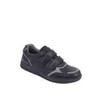 Truflex Men's Wide Fit Touch Fasten Trainers For Comfortable Walking with Cushioned in Black | Size: 7 Truflex Black 7