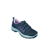 Truflex Women's Wide EE Fit Hiker Shoe with Touch Fasten Strap, Cushioned Ankle in Navy | Size: 4 Truflex Navy 4