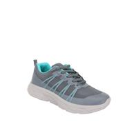 Truflex Women's Wide EE Fit Knit Fabric Lace-Up Trainer - Comfortable & Breathable in Charcoal | Size: 3 Truflex Charcoal 3