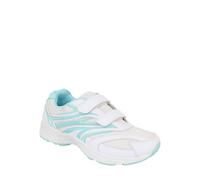 Truflex Ladies Wide EE Fit Touch-Fasten Trainers - Extra Wide Comfort, Cushioned Support & Outdoor Grip Walking Shoes for Women White 6