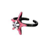 Trufolxiaz Fashion Open Rings Punk Finger Bands Rings Adjustable Colorful Five Point Stars Knuckles Rings Statement Jewelry Colorful Five Point Star Rings