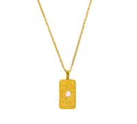Trufolxiaz Fashionable Neckchain Jewelry Elegant Square Pendant Necklace Charm Dainty Neck Jewelry For Daily Wear Parties Dates Adjustable Length Necklace