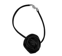 Trufolxiaz Goth Big Rose Flower Clavicle Chain Necklace For Women Sweet Flower Choker Necklace Party Jewelry French Rose Flower Choker