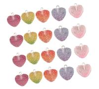 Trufolxiaz Pack Of 20 Lovely Bear Heart Star Pendants Colorful Resin Charm For Unique Jewelry And Accessory Creation Craft Charm Assortment