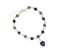 Trufolxiaz Silver Color Luck Decoration for Women Featuring Blue Crystals Heart Charm Portable for Weddings Ornament Elegant