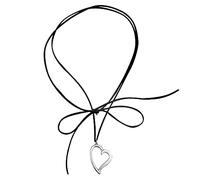 Trufolxiaz Women Pendant Necklace Gothic Irregular Love Heart Charm Chain Exquisite Knotted Bowknot Design Neckchain Fashionable Clavicle Chain