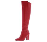 TruFox Womens Classy Fashion Knee High Block Heel Boots, Red, 6 UK
