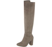 TruFox Womens Classy Fashion Knee High Block Heel Boots, Taupe, 5.5 UK