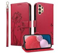 Trugox Wallet Case for Samsung Galaxy A13 4G / A13 5G / A04s Phone Case Leather Dandelion with Credit Card Holder Purse Kickstand Folio Book Folding Flip Case Cover Women Shockproof - Red