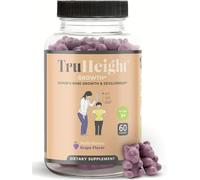 TruHeight Growth Gummies (Grape) Tall Nutrition for Natural Growth Supplement for Kids & Teens - Vitamin D, K, Calcium & Ashwagandha, Bone Strength Vitamins D3 K2, Picky Eater, Taller Ages 5+